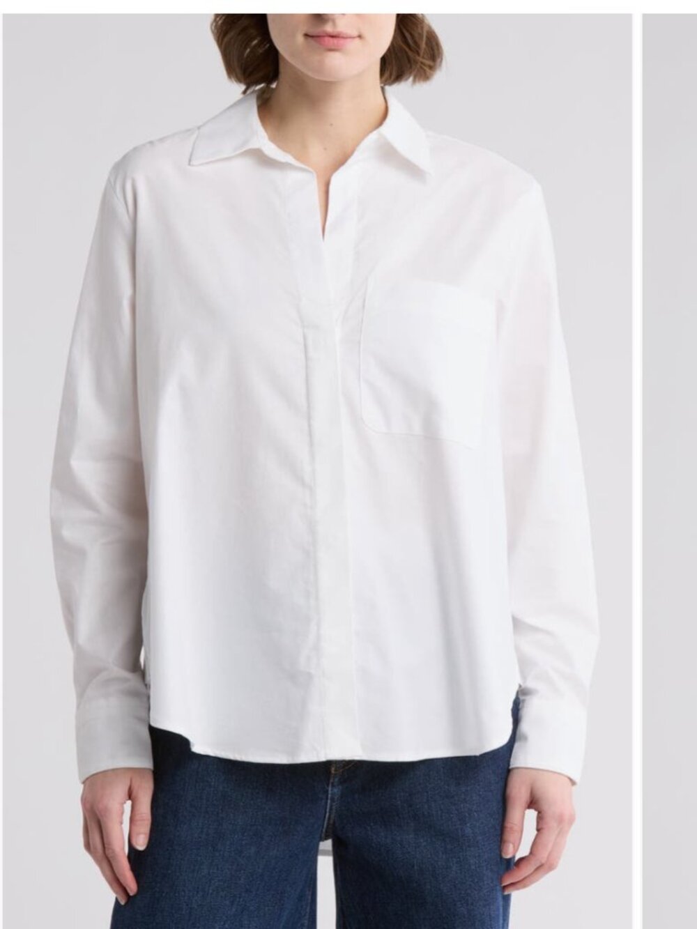 French Connection Oxford White Boyfriend Button Sz Small